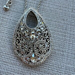 Brighton Mumtaz Teardrop Convertible Crystal Pendant Necklace NEW $158